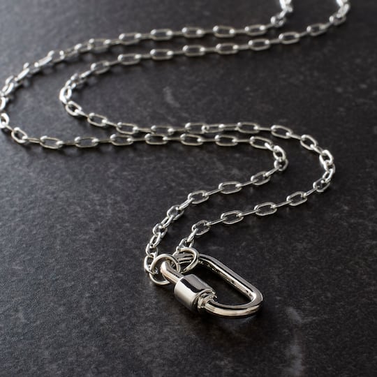 12 Pack: 18" Rhodium Paperclip Necklace by Bead Landing™